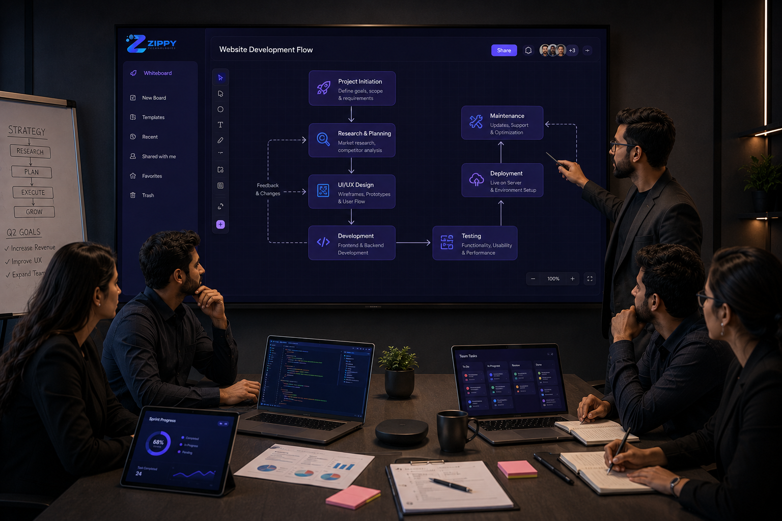 Nexora team in a strategic meeting