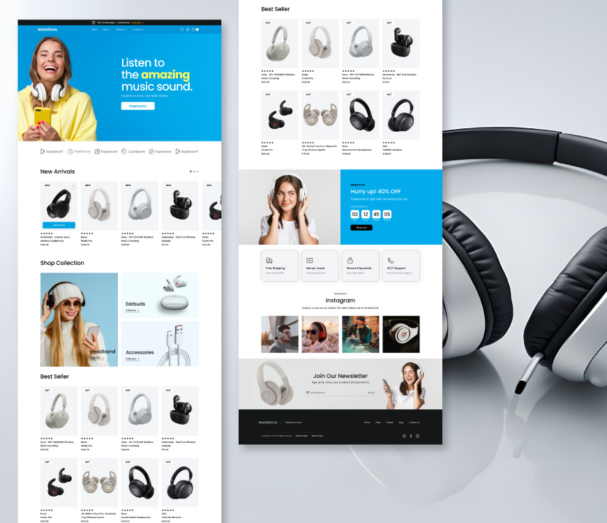 Modern Headphone eCommerce Website